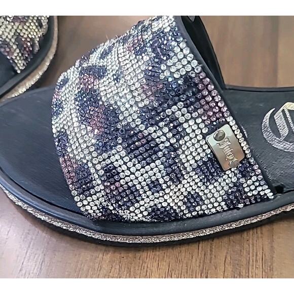 JUICY COUTURE Yippy Animal Print Slides – Black – Size 7.5 – Sandals GUC - Picture 3 of 8